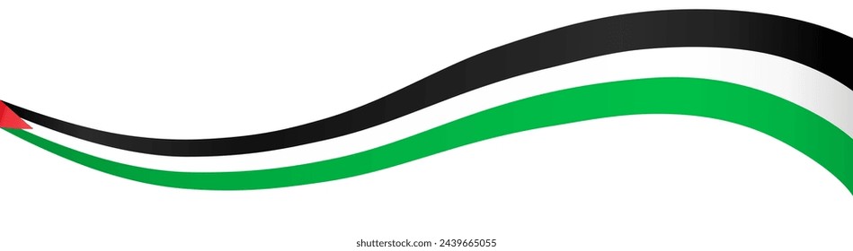 Palestine flag wave isolated on png or transparent background vector illustration.