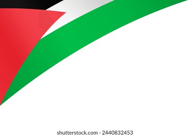 Palestine flag wave isolated on png or transparent background vector illustration.