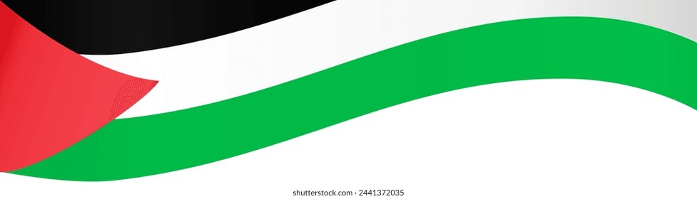 Palestine flag wave isolated on png or transparent background vector illustration.