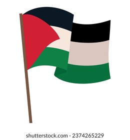 bandera palestina ondeando en el diseño de un poste