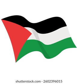 Palestine Flag Waving Vector Illustration Design