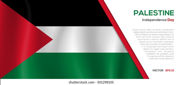 Palestine flag waving vector illustration