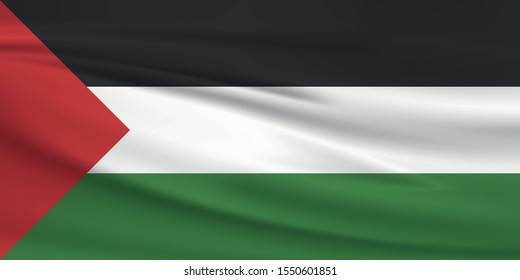 Palestine flag waving with wind effect