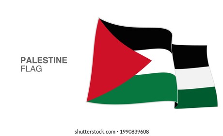 Palestine Flag Waving Wind vectors