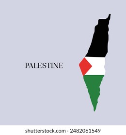 Palestina mapa completo. Mapa de Palestina y bandera col