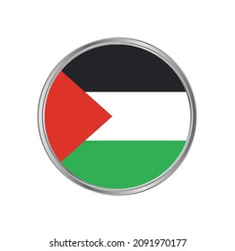 Palestine Or Gaza Flag With Silver Frame Vector Design