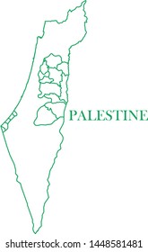 Palestine green line map vector