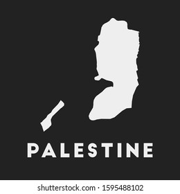 Palestine icon. Country map on dark background. Stylish Palestine map with country name. Vector illustration.