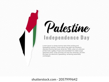 Palestine. Independence Day. Designing element for placard, poster, banner, t-shirt. Can be used with logo or mascot. Vector illustration on white background. Template for independence day