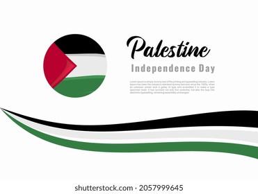 Palestina. Día de la Independencia. Elemento de diseño para carteles, afiches, pancartas, camisetas. Se puede usar con logotipo o mascota. Ilustración vectorial sobre fondo blanco. Plantilla para el día de la independencia