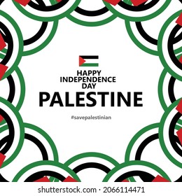 Palestine independence day vector template. Save Palestinian poster.