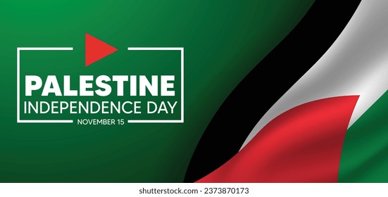 Palestine independence day waving flag vector poster