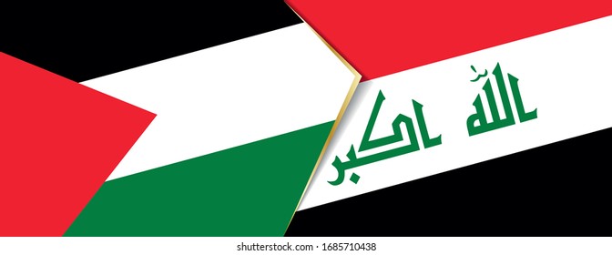 Banderas de Palestina e Iraq, dos banderas vectoriales símbolo de relación o enfrentamiento.