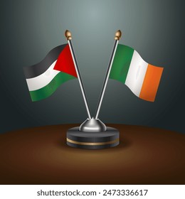 Palestine and Ireland table flags relation with gradient backgrund