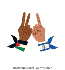 palestine and israel flags in handbands design