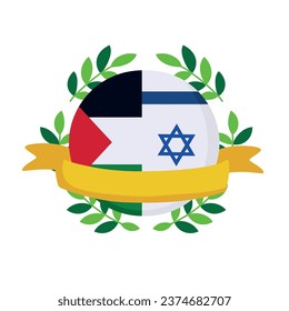 palestine and israel flags with olive branches design
