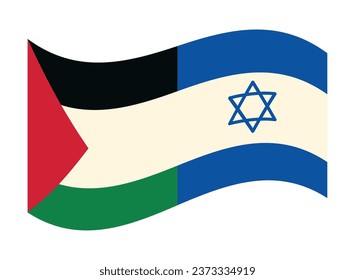 palestine and israel flags together design