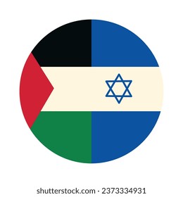 palestine and israel flags together stamp design