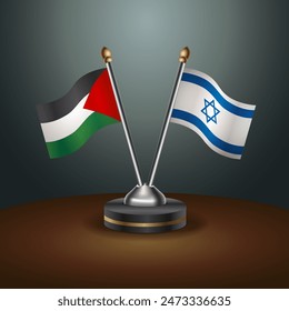 Palestine and Israel table flags relation with gradient backgrund