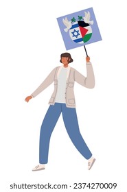 palestine and israel woman protesting for the peace design