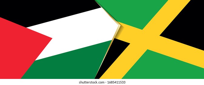 Banderas de Palestina y Jamaica, dos banderas vectoriales símbolo de relación o confrontación.