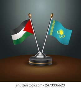 Palestine and Kazakhstan table flags relation with gradient backgrund