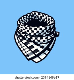 Palestine Keffiyeh scarf illustration icon logo concept isolated