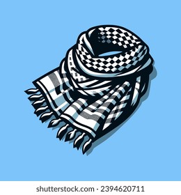 Palestine Keffiyeh scarf vector illustration icon logo concept