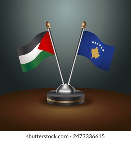 Palestine and Kosovo table flags relation with gradient backgrund