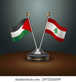 Palestine and Lebanon table flags relation with gradient backgrund