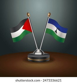 Palestine and Lesotho table flags relation with gradient backgrund