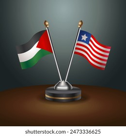 Palestine and Liberia table flags relation with gradient backgrund