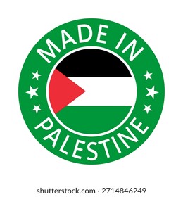 Palestina Feito em Carimbo em círculo com bandeira Modelo vetor sobre fundo branco