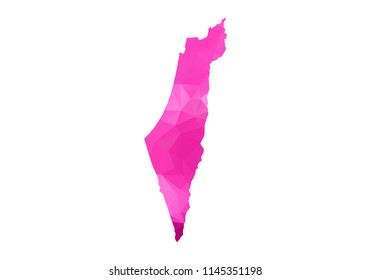 palestine Map - Abstract geometric rumpled triangular low poly style gradient graphic on white background , line dots polygonal design for your . Vector illustration