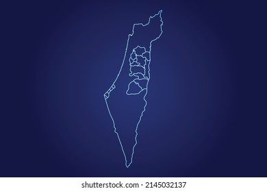 Palestine Map Abstract High Detailed Glow Stock Vector (royalty Free 