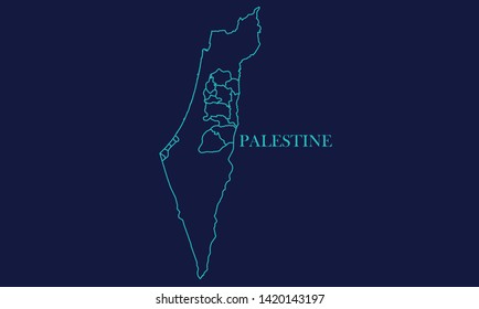 Palestine Map Background Vector eps10 