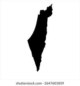 Palestine Map - black World Map International vector template with High detailed isolated on white background - Vector