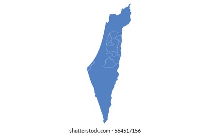 Palestine map blue color