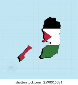 Palestine map Design Vector illustration graphic