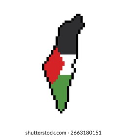 palestine map draw pixel art