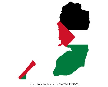 Palestine Map flag Vector illustration eps 10
