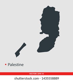 Palestine map flat icon, vector illustration on gray background