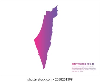 Palestine map gradient color . on white background. 