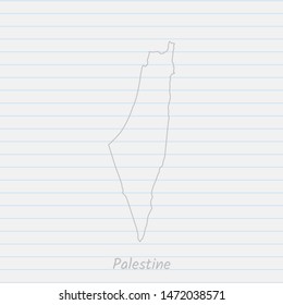 Palestine Map Hand Drawn Gray Outline Stock Vector Royalty Free