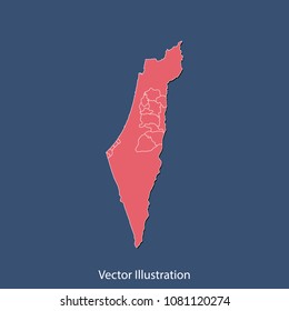 Palestine map - High detailed color map of Palestine. flat design style, clean and modern. Vector illustration eps 10