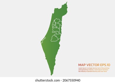 Palestine map High Detailed green color. on white background. Abstract design vector illustration eps 10