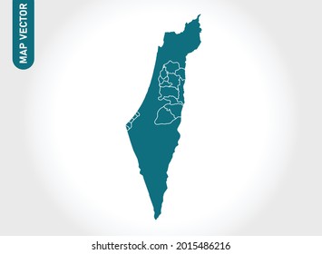 Palestine map High Detailed on white background. Abstract design vector illustration eps 10