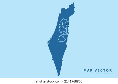 Mapa de Palestina Alto Detallado sobre fondo azul del cielo. Resumen de la ilustración vectorial de diseño eps 10