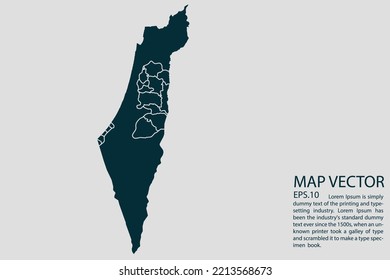 Palestine map High Detailed on white background. Abstract design vector illustration eps 10