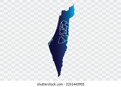 Palestine Map indigo Color on White Background quality files png
